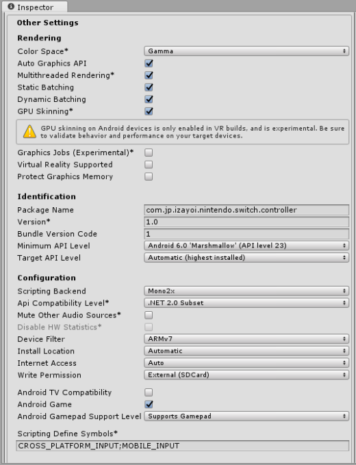 Unity Idealens Joy-Con Build Setting