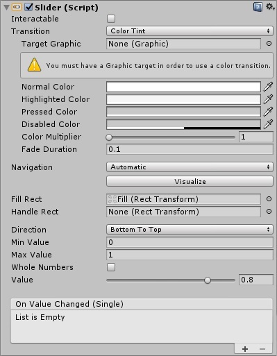 Unity Vertical Slider Inspector