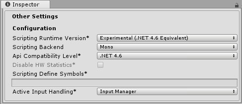 Unity 2017 .NET 4.6 Experimental Support